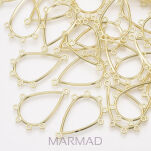 Łącznik, konektor, Baza filigranowa na wisior, kolczyki - łezka 34x24,5mm - 2