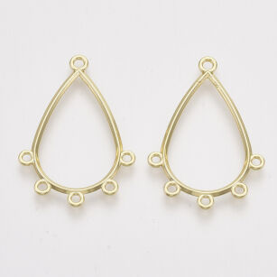 Łącznik, konektor, Baza filigranowa na wisior, kolczyki - łezka 34x24,5mm