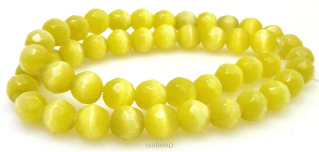 Uleksyt fasetowany - kula 8mm - żółty cytrynowy