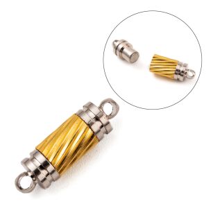 Zapięcie magnetyczne 18x5mm, otwór 1,8mm- kolor złoty i kolor srebrny
