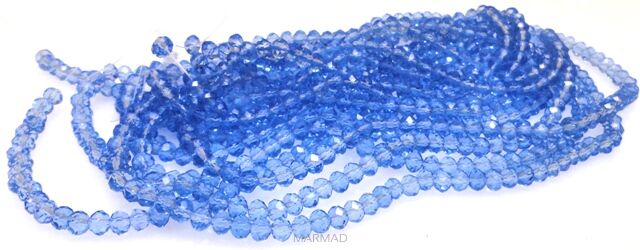Kryształki fasetowane - oponki 4x3mm - jasno niebieskie