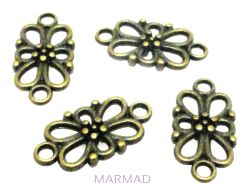 Łącznik ażurowy prostokąt 16x8mm - antyczny brąz