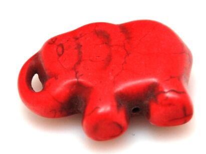 Howlit - słoń 40x30mm - na wisior - czerwony