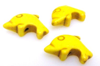 Howlit - delfin 20x12mm - żółty