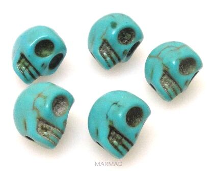 Howlit - czaszka 10x10mm - turkusowy
