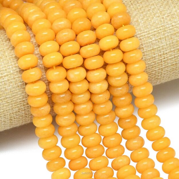 Jadeit malezyjski żółty- oponka 10x6mm