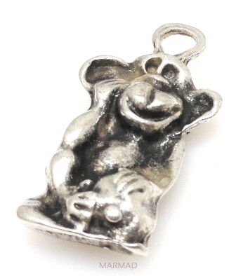 Zawieszka - małpka 32x16mm - srebrzona próba 999