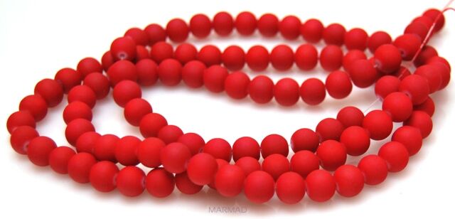 Kule szklane gumowane matowe - kule 8mm - czerwone