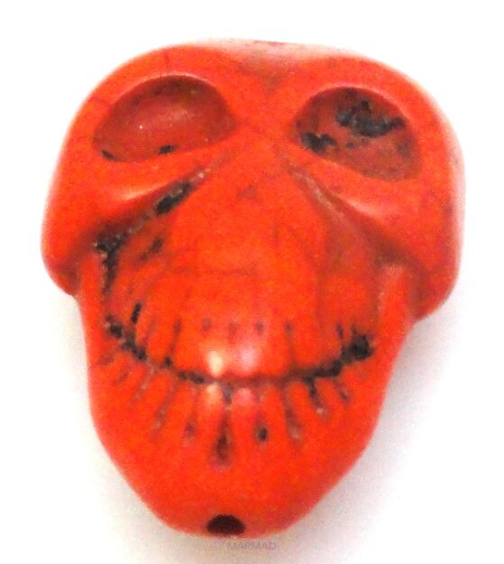 Howlit pomarańczowy - na wisior - czaszka 32x22mm