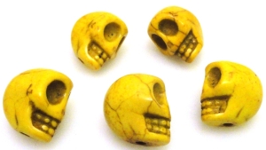 Howlit - czaszka 13x12x10mm - żółty