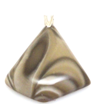 Zawieszka - krzemień pasiasty 44x34mm + srebro 925