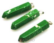 Zawieszka - jaspis cesarski grot zielony 40x9mm