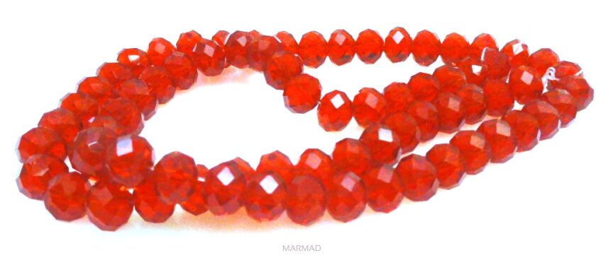 Kryształki fasetowane - oponka 8x6mm - czerwone