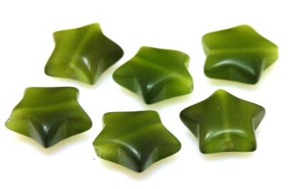 Kocie oko- uleksytowe- gwiazda 15mm - zielony khaki