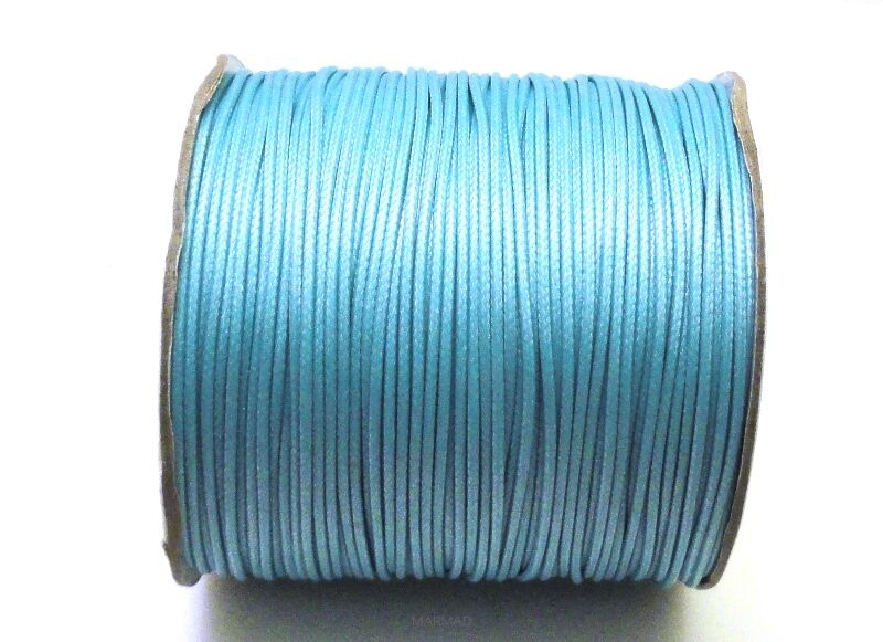 Sznurek jubilerski woskowany lakierowany - o średnicy 1,5mm - jasno niebieski - topliwy