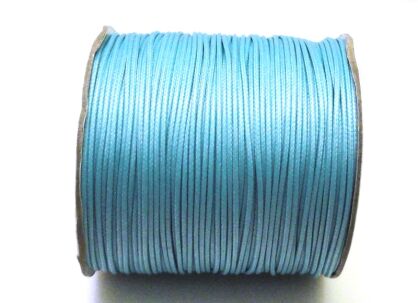 Sznurek jubilerski woskowany lakierowany - o średnicy 1,5mm - jasno niebieski - topliwy
