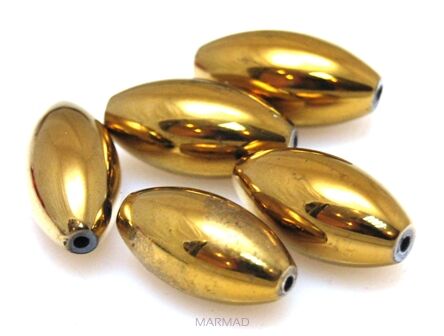 Hematyt złoty - oliwka 20x10mm