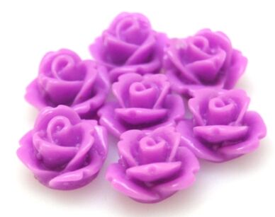 Kaboszon - różyczka 10mm - liliowa