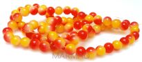 Koraliki cieniowane - kula 10mm - żółto czerwone
