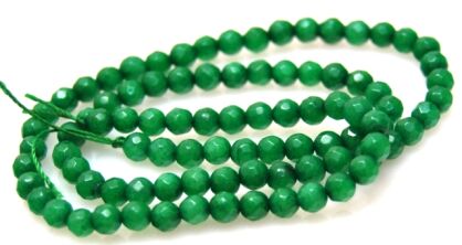 Jadeit fasetowany - kula 4mm - zielony