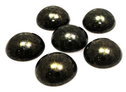 Kaboszon - moneta 10mm - kolor bardzo ciemno zielony - Preciosa