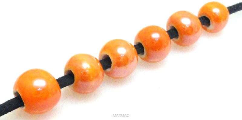 Ceramika - kula 8mm - pomarańczowa