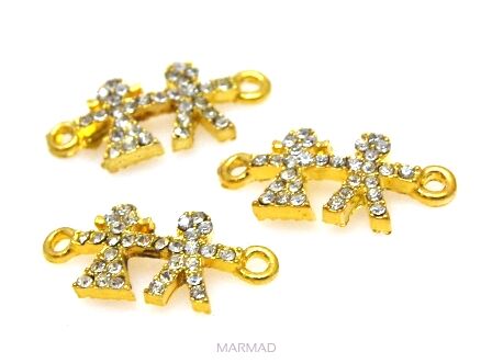 Zakochana para - łącznik z cyrkoniami crystal 23x10mm