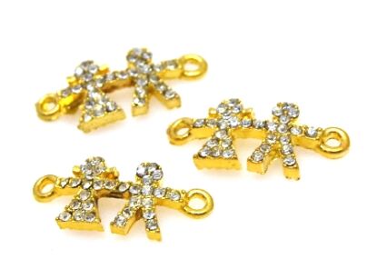 Zakochana para - łącznik z cyrkoniami crystal 23x10mm