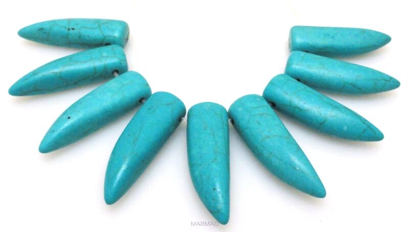 Howlit - kieł 30x10mm - turkusowy