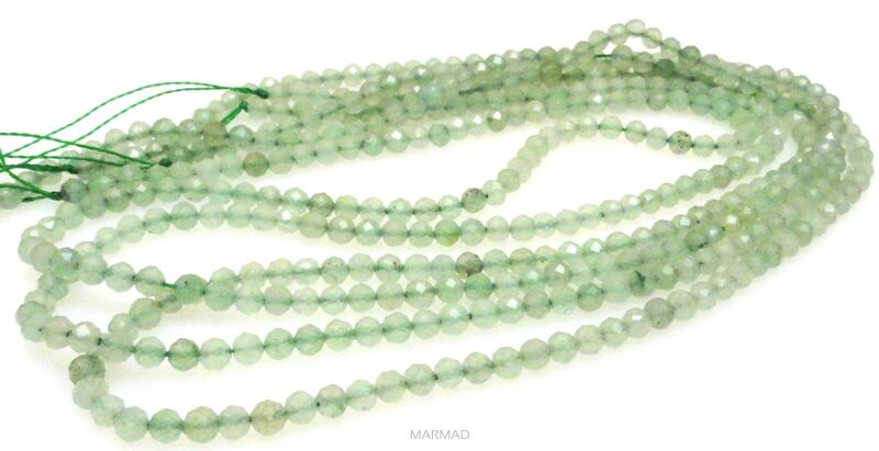 Awenturyn zielony fasetowany - kula 3mm