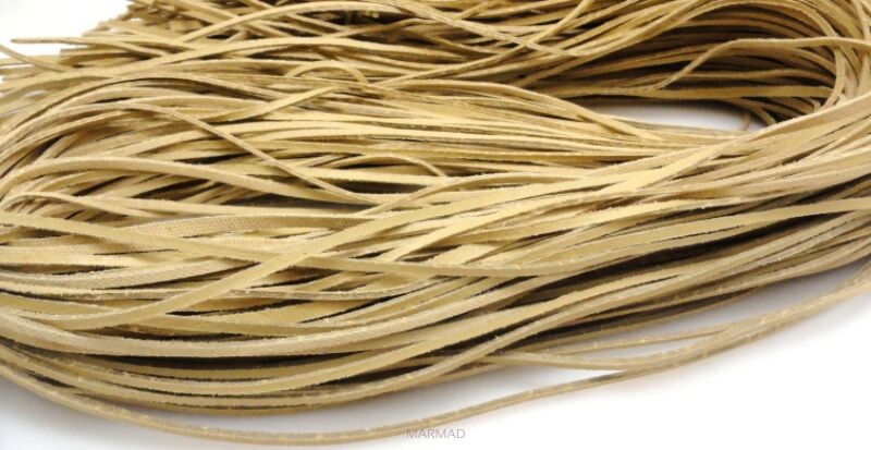 Rzemień kolor naturalny skórzany - grubość 1x1,5mm