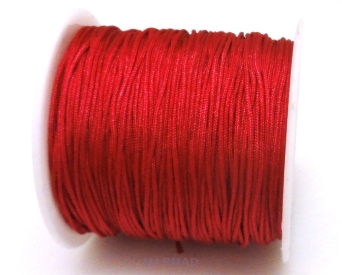 Sznurek bawełniany satynowy 0,8mm - malinowo czerwony