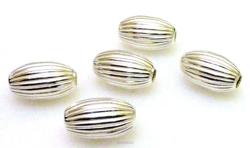 Oliwka karbowana 10x6mm - srebro 925