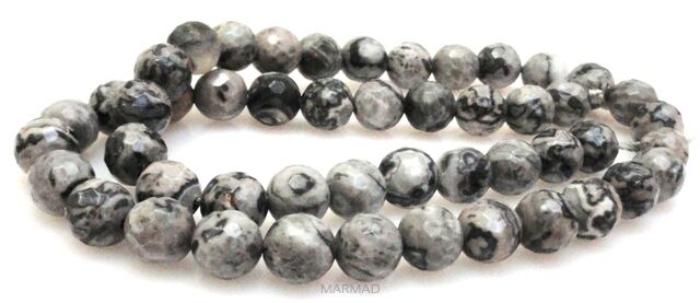 Jaspis picasso fasetowany - kula 7mm