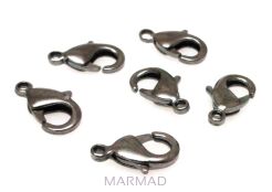 Zapięcie karabińczyk 12mm - kolor ciemnego srebra