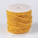 Łańcuszek rolo 4mm - 1 metr - kolor złoty - 2