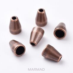 Czapeczki na korale - stożek 10x7mm - red copper