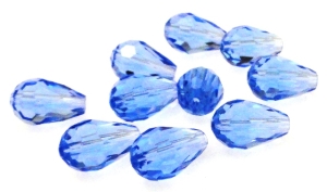 Kryształki fasetowane blue - krople 11x8mm