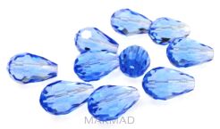 Kryształki fasetowane blue - krople 11x8mm