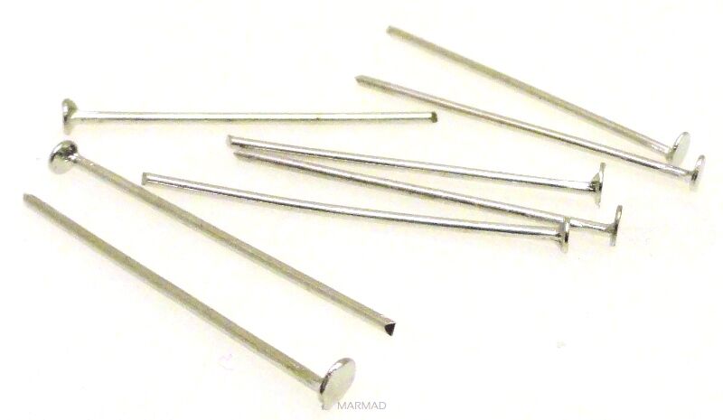 Szpilka z talerzykiem / gwoździe 24mm - kolor srebrny