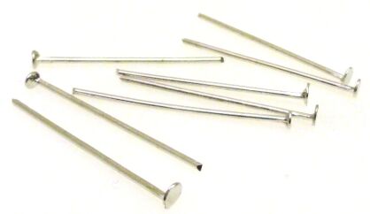 Szpilka z talerzykiem / gwoździe 24mm - kolor srebrny