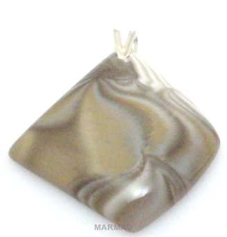 Zawieszka - krzemień pasiasty 45x37mm + srebro 925