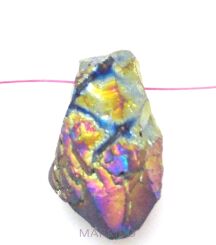 Kwarc pokryty tytanem multikolor - na wisior - 36x16x15mm