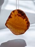 Agat smoczy pomarańczowy plaster fasetowany z otworem- 65x52x10mm- na zawieszkę - 3