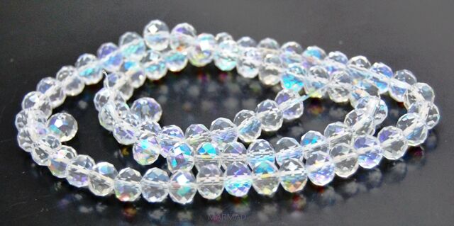 Kryształki fasetowane crystal AB - oponka 7x5mm