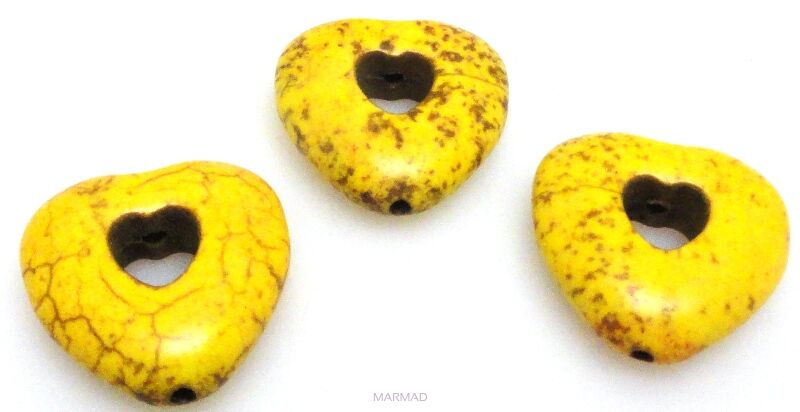 Howlit - serce 20x19mm - żółty