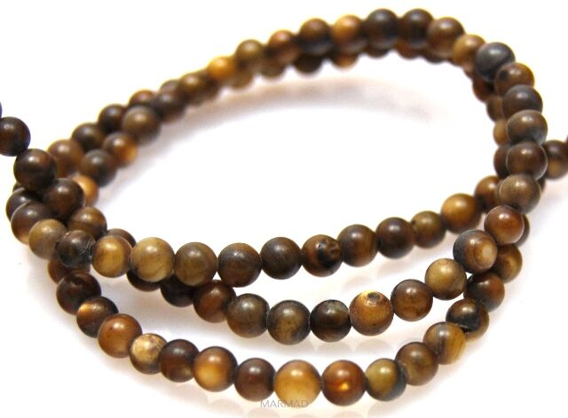 Naturalna masa perłowa brązowa - kula 4mm