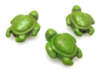 Howlit zielony  - żółw 18x14mm