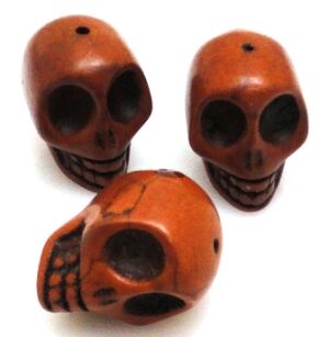 Howlit brązowy - czaszka 20x20mm