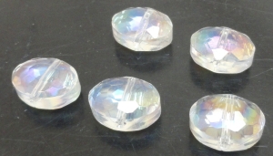 Kryształ szklany fasetowany - owal 12x9mm - crystal 